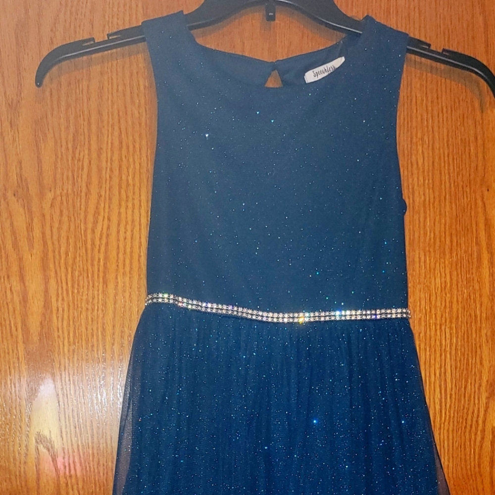 Speechless girls dark teal dress